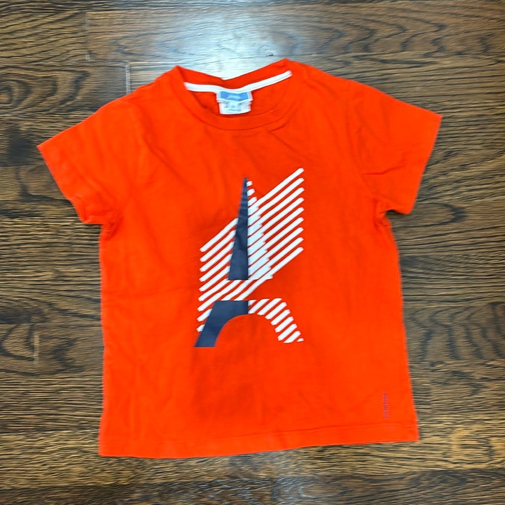 Jacardi Paris Boys Red T-shirt with Effel Tower Graphic, size 6a